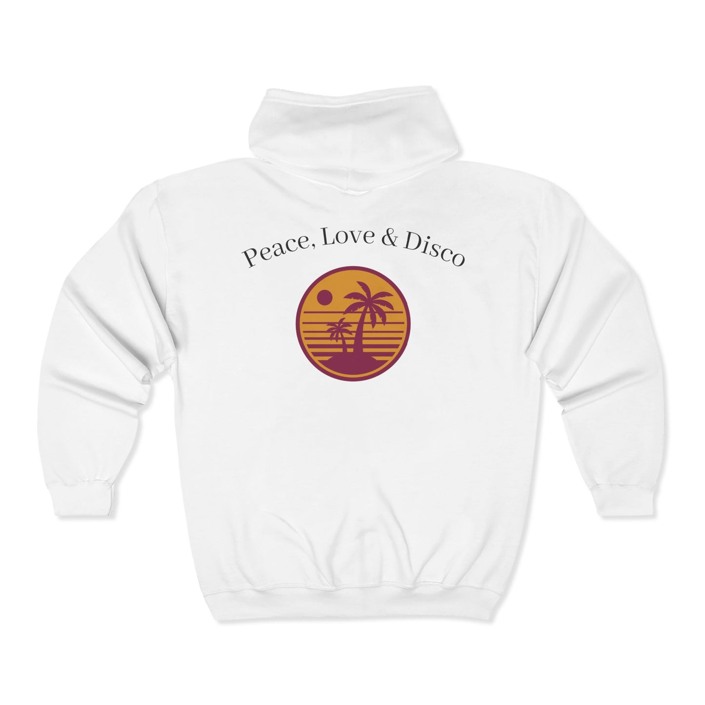 Peace, Love & Disco Unisex Full Zip Hoodie